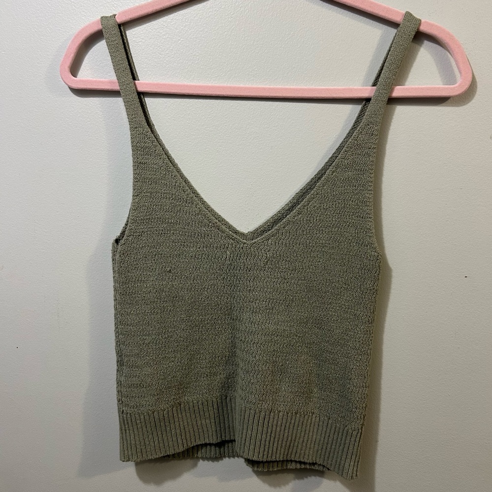 Abercrombie Olive Green Knit Women's Top Medium - Picture 2 of 6